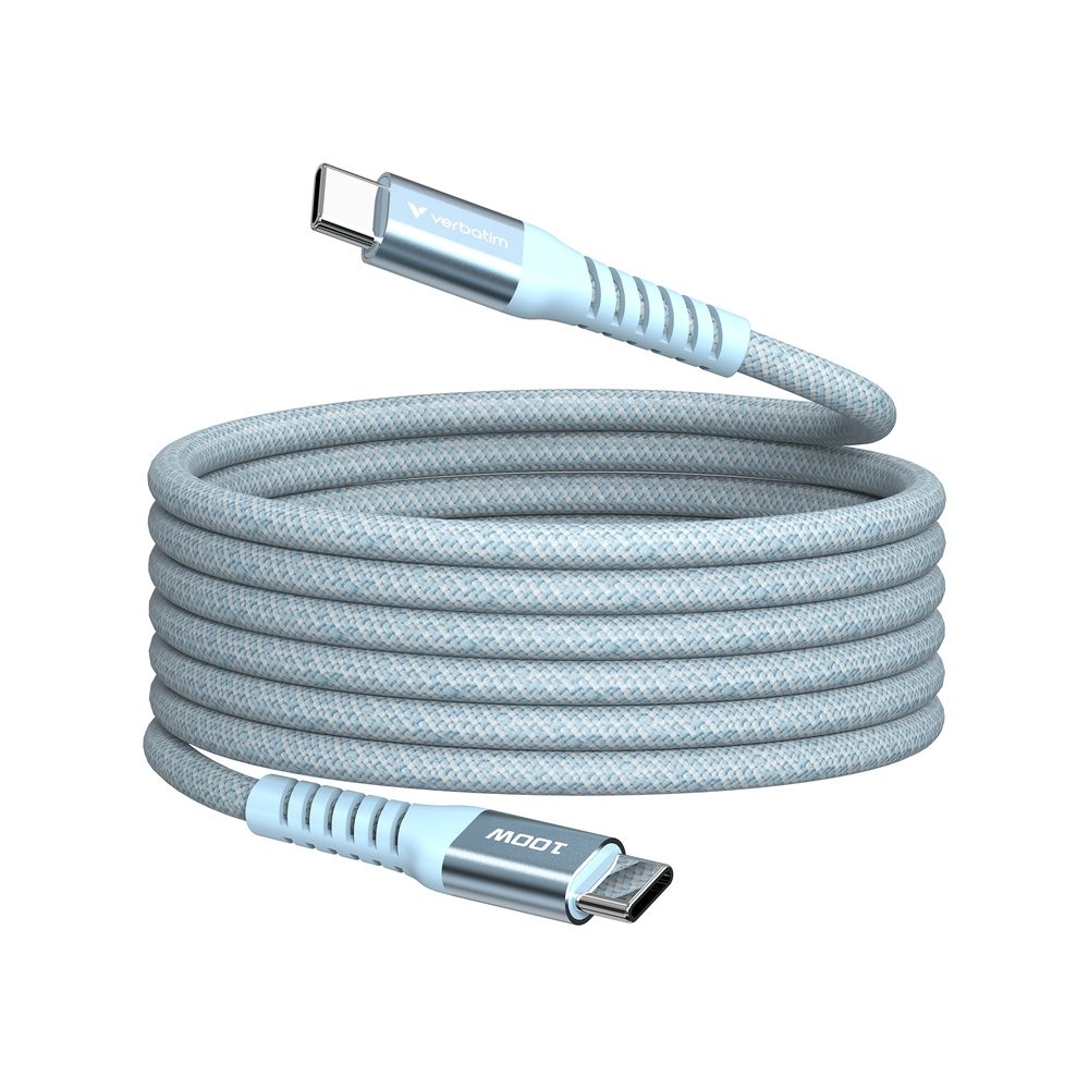 Verbatim Sync & Charge USB-C към USB-C 100W Magnetic 120 cm - Син
