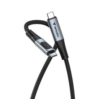 Verbatim Sync & Charge USB-C към USB-C 240W 40 Gbps Display 120 cm