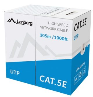 Lanberg LAN кабел UTP CAT.5E 305m масивен CCA, сив