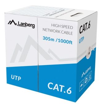 Lanberg LAN кабел UTP CAT.6 305m solid CCA, сив