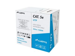 Lanberg LAN кабел CAT.5e 305m масивен cca сив fluke преминал