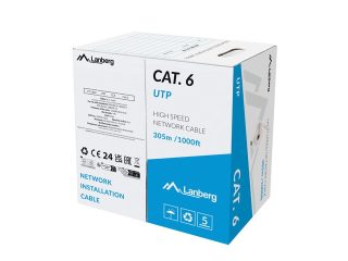 Lanberg LAN кабел CAT.6 305м солиден cca сив преминал fluke тест