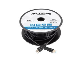 Lanberg HDMI M/M v2.1 кабел 50м оптичен черен AOC