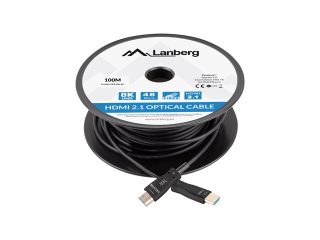Lanberg HDMI M/M v2.1 кабел 100m оптичен черен aoc