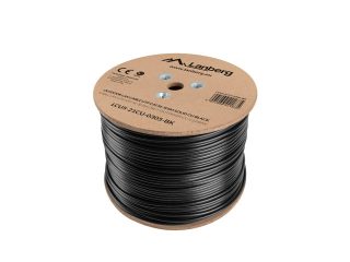 Lanberg LAN кабел UTP Cat.5e 305m Outdoor Solid CU Fluke Passed, черен