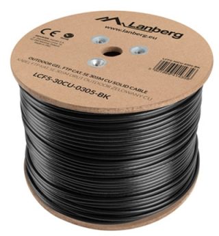 Lanberg външен LAN кабел гел-напълнен FTP CAT.5E 305m плътен CU, сив