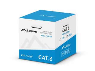 Lanberg LAN кабел CAT.6 SFTP 305m плътна мед сив CPR + Fluke passed
