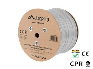 Lanberg LAN кабел CAT.7 SFTP 305m плътна мед LSZH сив CPR + Fluke passed