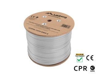 Lanberg LAN кабел CAT.6a U/FTP 305m плътна мед LSZH сив CPR + Fluke passed