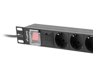 Lanberg разклонител (PDU) 19" 1U 16A 2m 8x Schuko гнезда черен