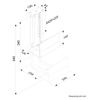 Neomounts CPU Holder (височина на компютъра: 39-54 см / ширина на компютъра: 13-23 см)