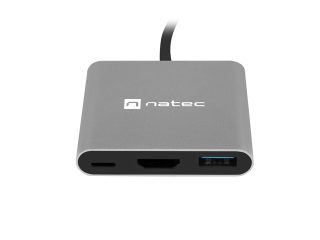Natec USB-C Multiport Adapter 3 in 1 Fowler MINI USB 3.0, HDMI 4K, USB-C PD