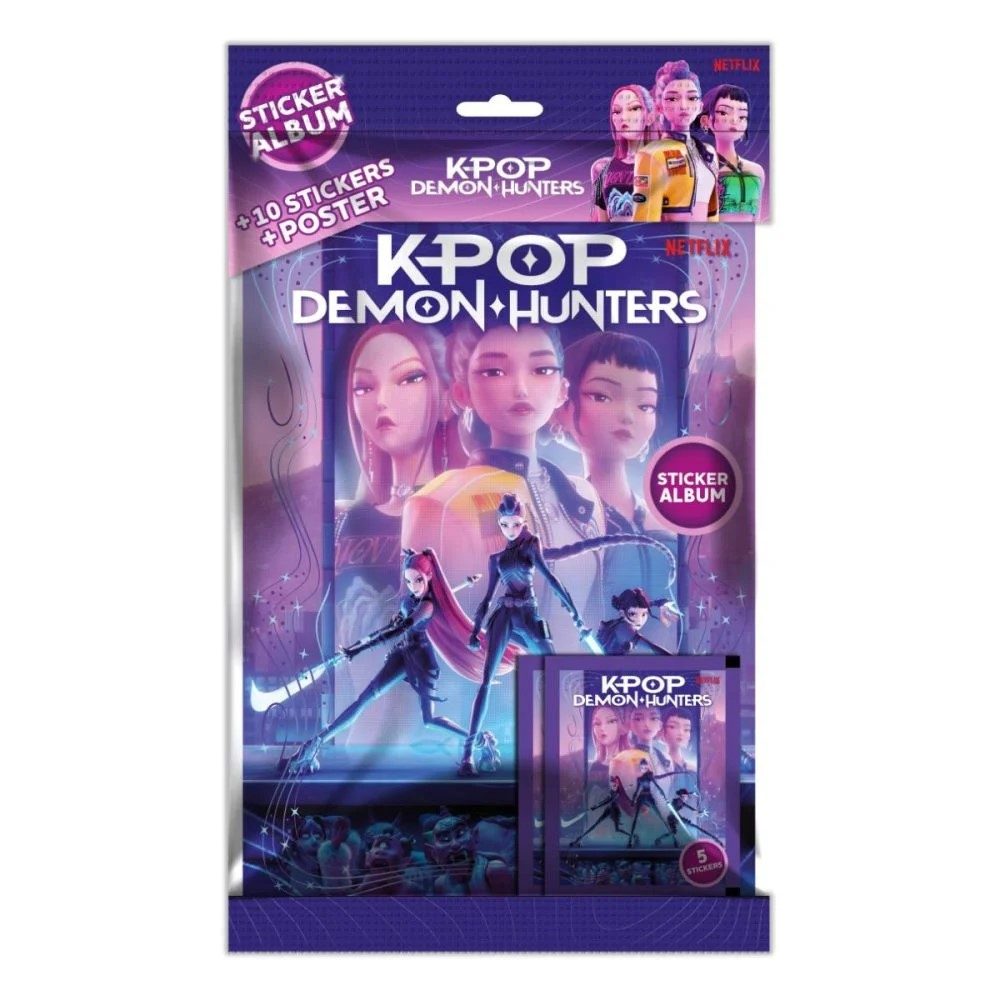 Комплект с албум за стикери и постер, K-Pop, Demon Hunters