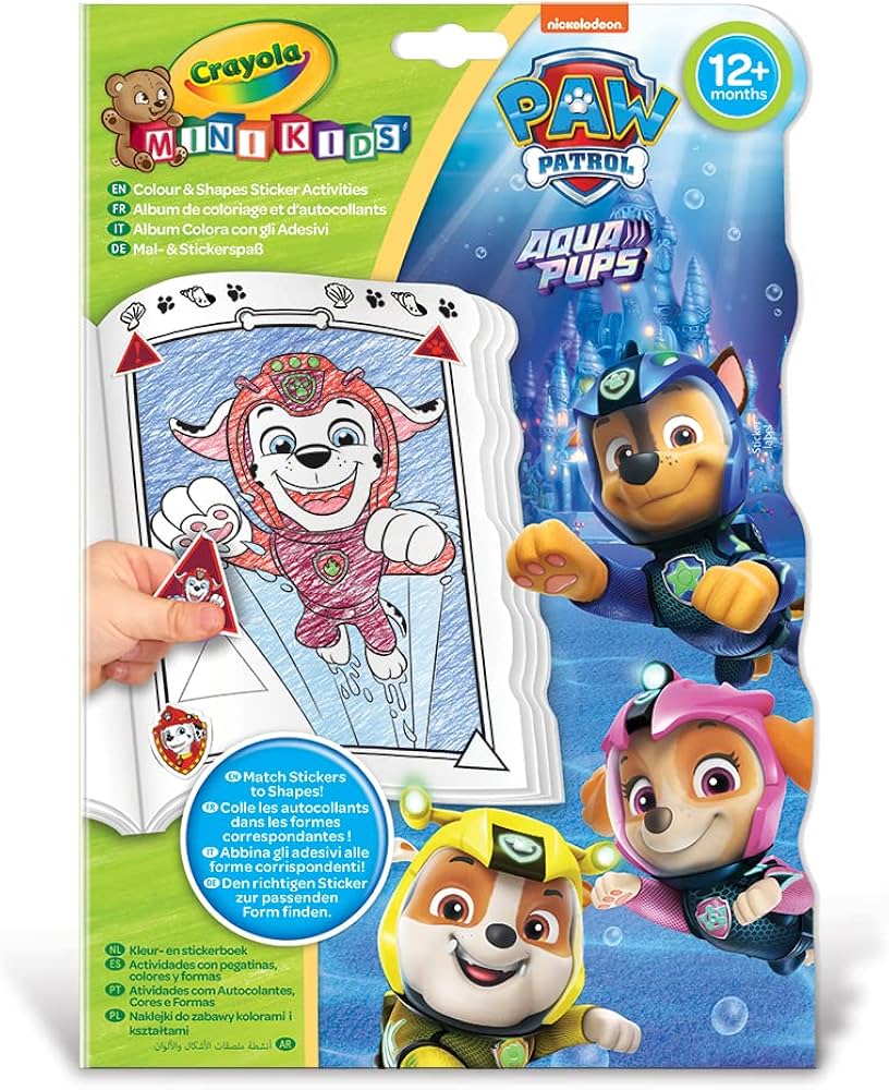Crayola Книжка за оцветяване със стикери Mini Kids - Paw Patrol