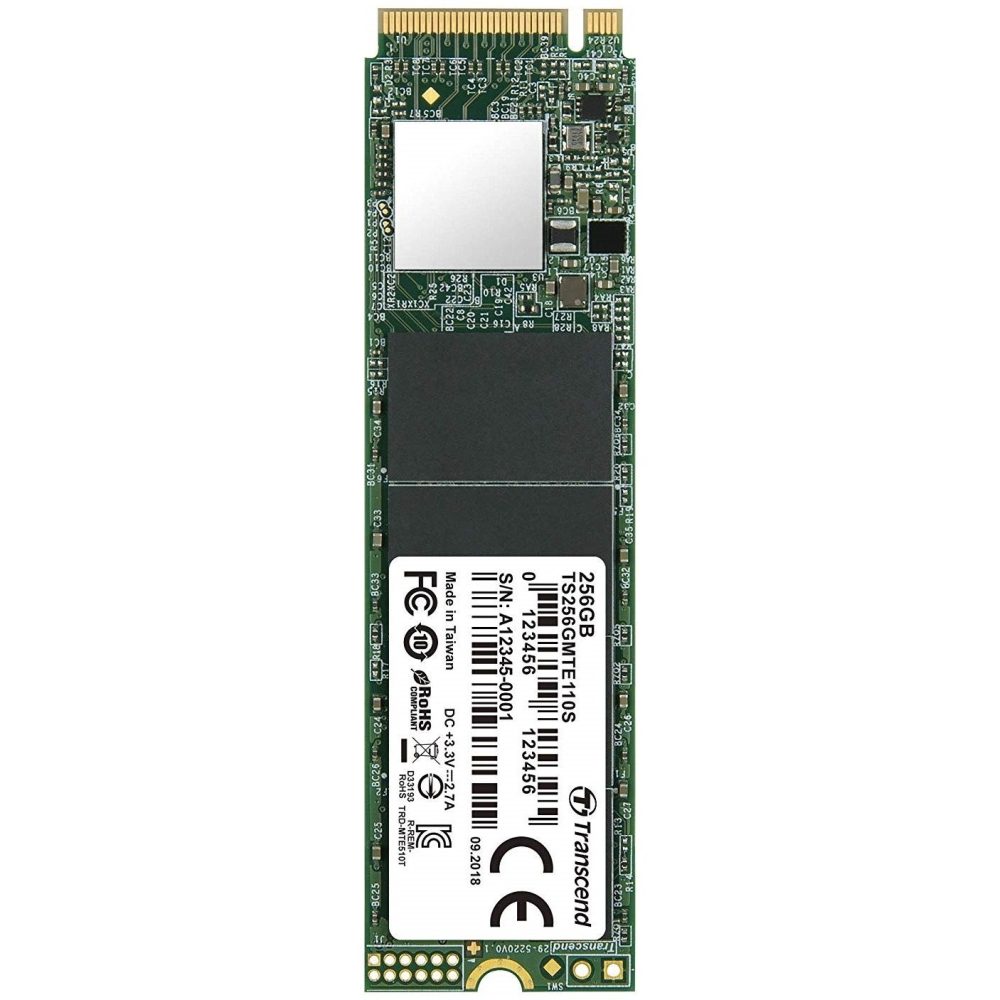 Transcend 256GB M.2 2280 PCIe Gen3x4 3D TLC DRAM-less SSD