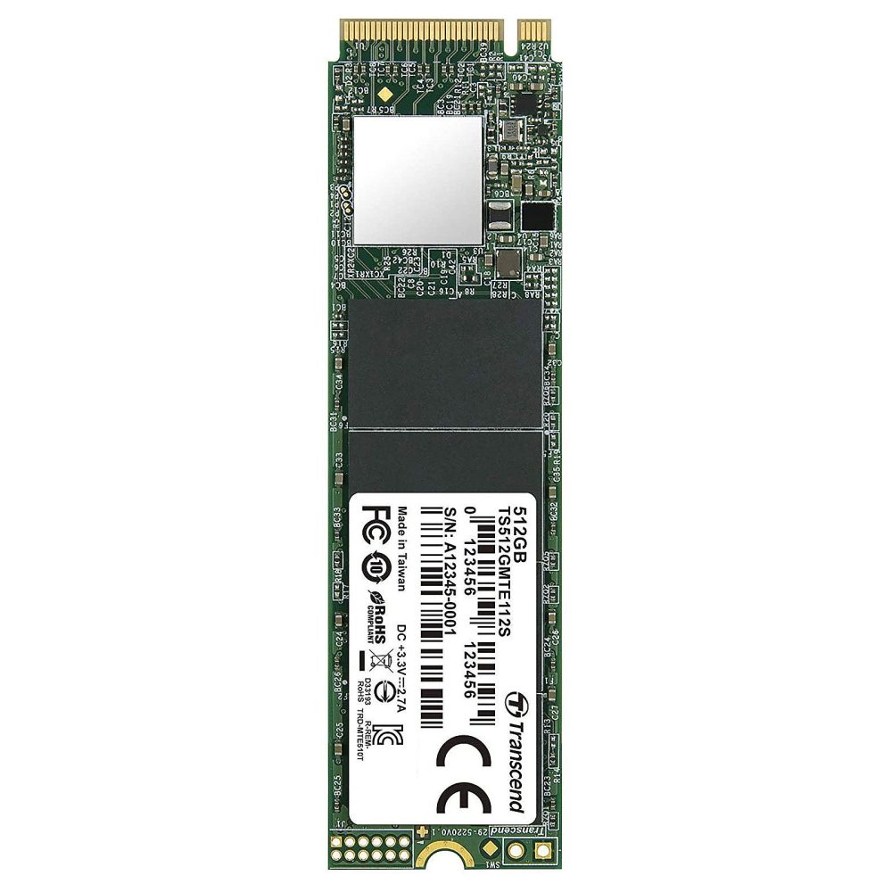 Transcend 512GB M.2 2280 PCIe Gen3x4 M-Key 3D TLC DRAM-less SSD