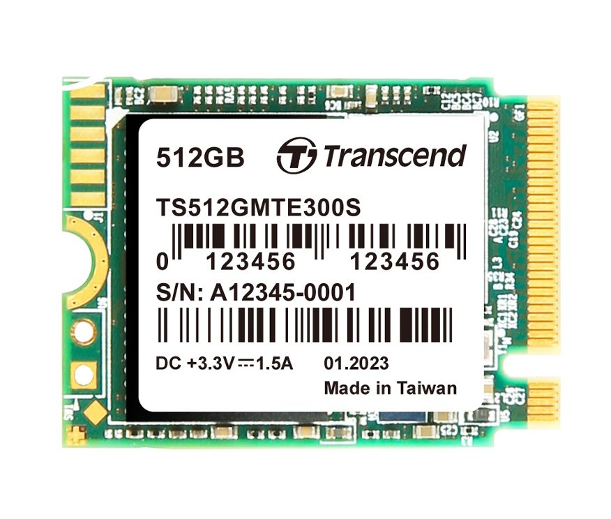 Transcend 512GB M.2 2230 PCIe Gen3x4 NVMe 3D TLC DRAM-less SSD