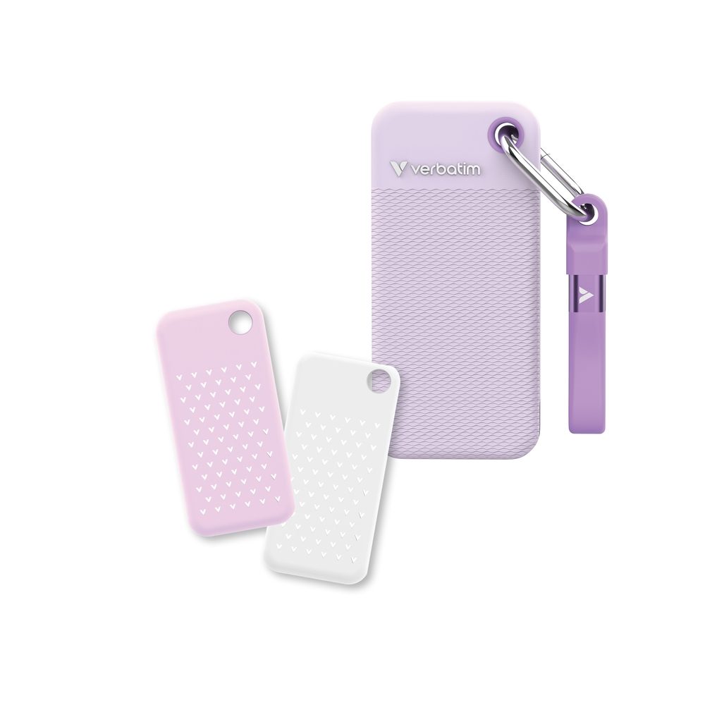 Verbatim Pocket SSD USB 3.2 Gen 2 1TB Purple incl. two rubber sleeves