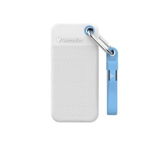 Verbatim Pocket SSD USB 3.2 Gen 2 1TB White/Light Blue с два гумени калъфа