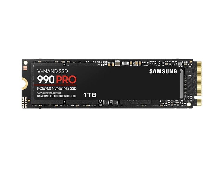 Samsung SSD 990 PRO 1TB PCIe 4.0 NVMe 2.0 M.2 V-NAND 3-bit MLC, 256-bit Encryption, Read 7450 MB/s Write 6900 MB/s