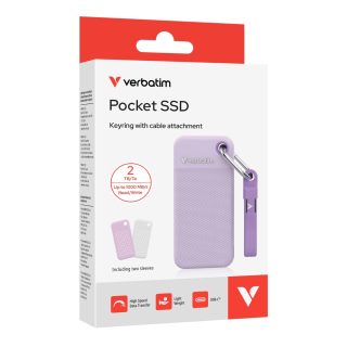 Verbatim Pocket SSD USB 3.2 Gen 2 2TB Purple с два гумени калъфа