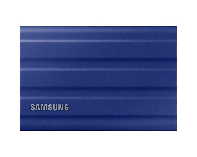 Samsung Portable NVMe SSD T7 Shield 1TB, USB 3.2 Gen2, Rugged, IP65, Read 1050 MB/s Write 1000 MB/s, Blue