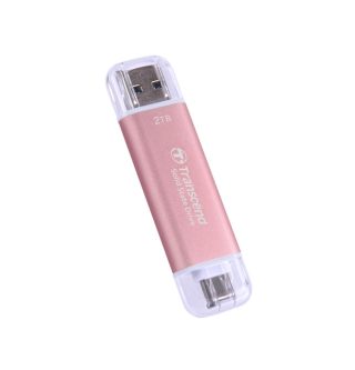 Transcend 2TB USB външен SSD ESD310P, USB 10Gbps, Type C/A, Розов