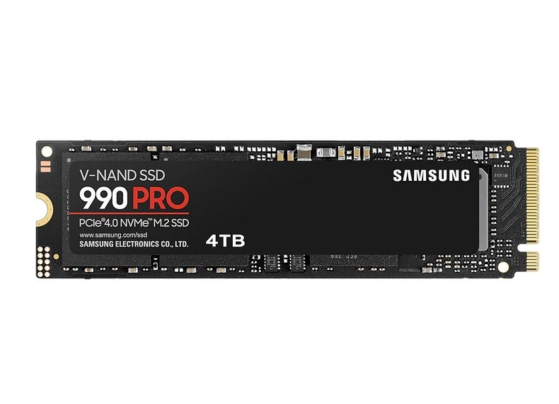 Samsung SSD 990 PRO 4TB PCIe 4.0 NVMe 2.0 M.2 V-NAND 3-bit MLC, 256-bit Encryption, Read 7450 MB/s Write 6900 MB/s