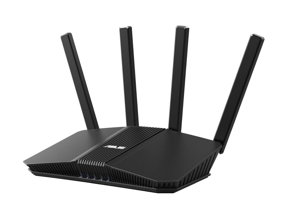 Asus безжичен рутер RT-BE55, BE3600, WiFi 7 AiMesh разширяем рутер, 4K-QAM, MLO, 2.5G WAN порт, четири 1G порта, мрежова сигурност от търговски клас, родителски контрол, IoT мрежа, детска мрежа, VPN мрежа, черен