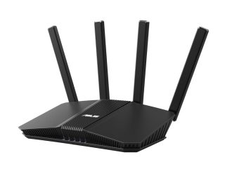 Asus безжичен рутер RT-BE55, BE3600, WiFi 7 AiMesh разширяем рутер, 4K-QAM, MLO, 2.5G WAN порт, четири 1G порта, мрежова сигурност от търговски клас, родителски контрол, IoT мрежа, детска мрежа, VPN мрежа, черен