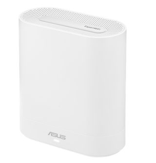 Asus Business Mesh WiFi система, ExpertWiFi EBM68 1PK, AX7800, Tri-Band, Quad-Core 1.7GHz CPU, 256MB/1GB Flash/RAM, 2.5G порт, OFDMA, Beamforming, 8 SSID, персонализиран гост портал, търговска мрежова сигурност и VPN, стенен монтаж, бял