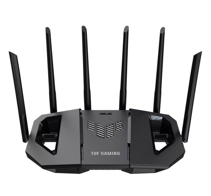 AsusTUF Gaming, BE6500 Dual Band WiFi 7 Router, 4K-QAM, Multi-Link Operation (MLO), Quad 2.5GbE port, Mobile Game Mode, Gear Accelerator, Gaming Port, Open NAT, Smart Home Master, Subscription-Free Security, AiMesh support, 4G/5G Auto Mobile Tethering