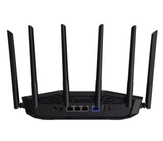 AsusTUF Gaming, BE6500 Dual Band WiFi 7 Router, 4K-QAM, Multi-Link Operation (MLO), Quad 2.5GbE port, Mobile Game Mode, Gear Accelerator, Gaming Port, Open NAT, Smart Home Master, Subscription-Free Security, AiMesh support, 4G/5G Auto Mobile Tethering