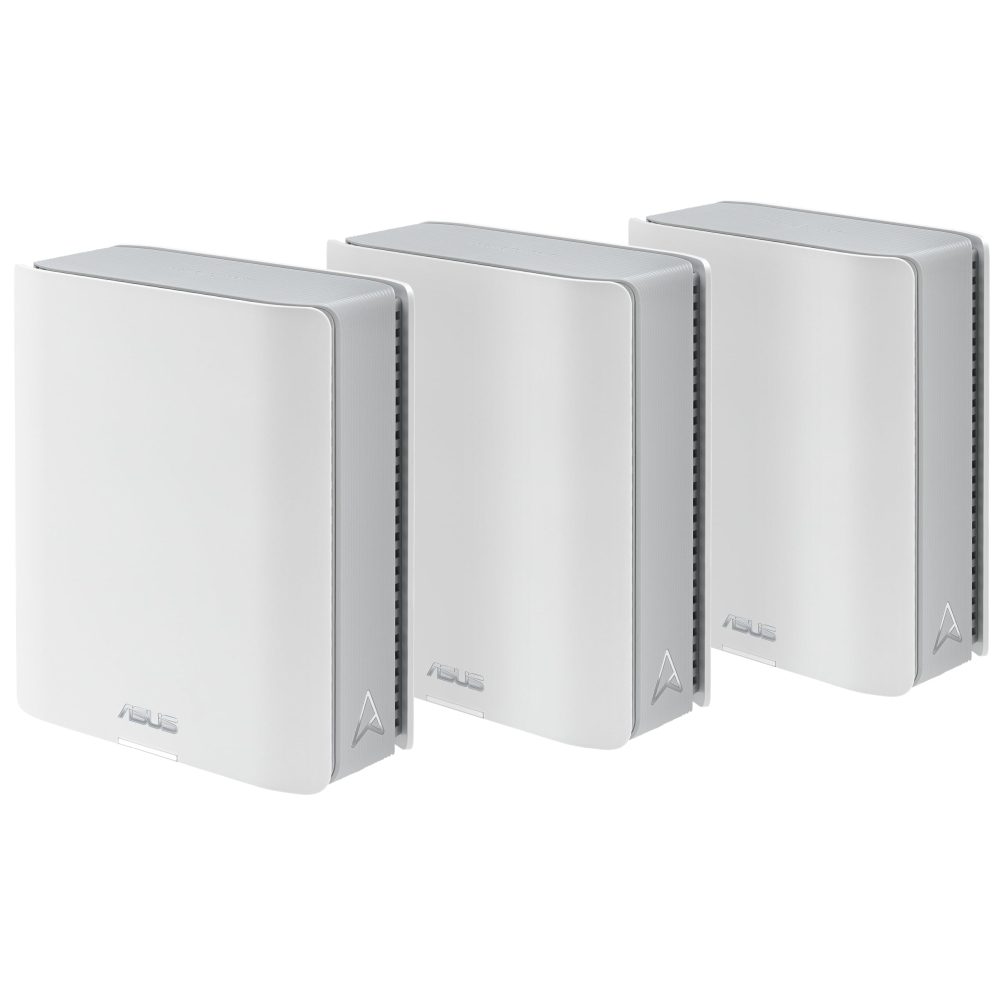 Asus Mesh WiFi система, ZenWiFi BT10 3PK, BE18000, Tri-Band, до 810m2, Quad-Core 2.0GHz CPU, 256MB/2GB Flash/RAM, 10G dual-port, Smart Home Master SSIDs, AiProtection Pro, Adaptive QoS, VPN сървър/клиент, IPTV, OFDMA, Beamforming, AiMesh, Бял