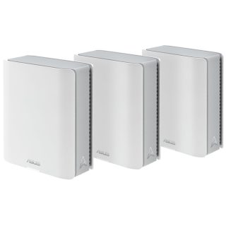 Asus Mesh WiFi система, ZenWiFi BT10 3PK, BE18000, Tri-Band, до 810m2, Quad-Core 2.0GHz CPU, 256MB/2GB Flash/RAM, 10G dual-port, Smart Home Master SSIDs, AiProtection Pro, Adaptive QoS, VPN сървър/клиент, IPTV, OFDMA, Beamforming, AiMesh, Бял