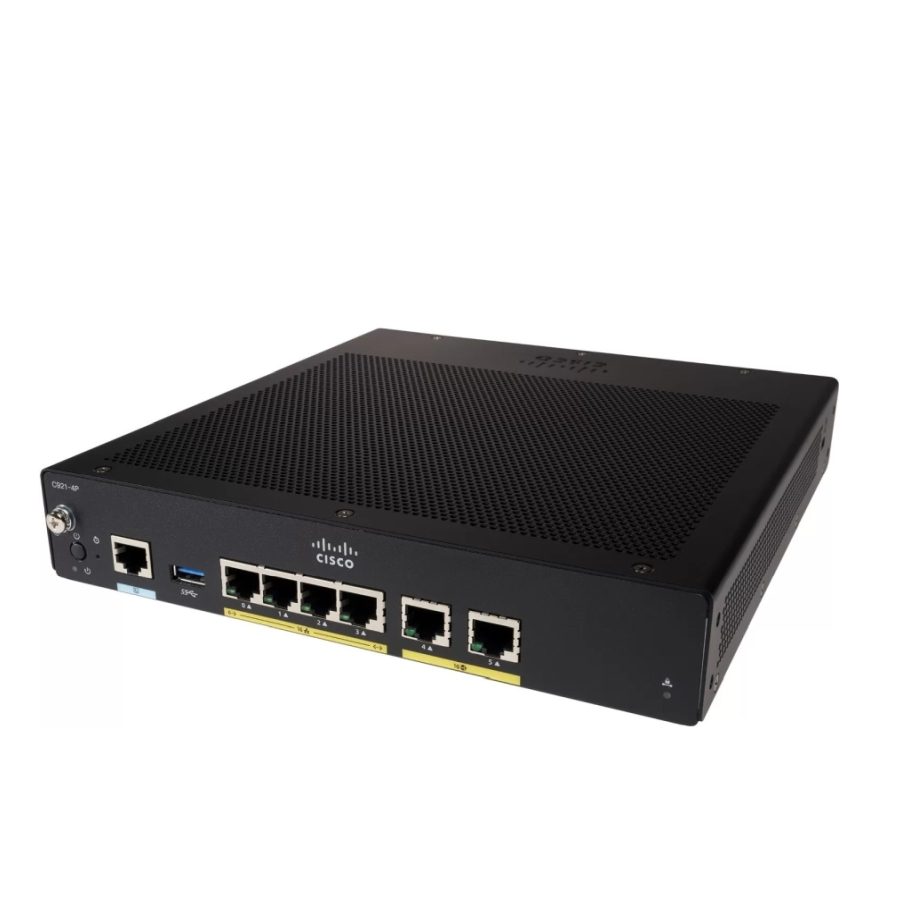 Cisco 921 Gigabit Ethernet защитен рутер с вграден захранващ блок