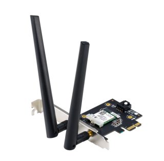 Asus PCI-E адаптер, PCE-AX1800, AX1800, двубандов, Bluetooth 5.2, WPA3, OFDMA, MU-MIMO