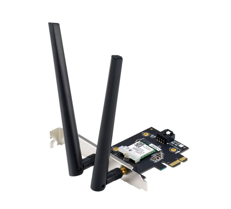 Asus PCI-E адаптер, PCE-AXE5400, AXE5400, трилентов, Bluetooth 5.2, WPA3, OFDMA, MU-MIMO