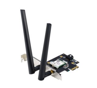 Asus PCI-E адаптер, PCE-AXE5400, AXE5400, трилентов, Bluetooth 5.2, WPA3, OFDMA, MU-MIMO