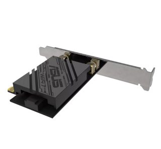 Asus PCI-E адаптер, PCE-BE92BT, BE9400, Tri-Band, Bluetooth 5.4, магнетизирана основа, WPA3, OFDMA, MLO, само за Intel дънни платки, черен