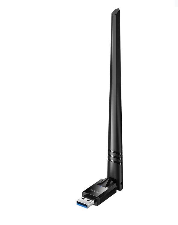 Cudy WU1400 Wi-Fi High Gain USB 3.0 Adapter AC1300 1300Mbps, 867Mbps at 5GHz + 400Mbps at 2.4GHz, 1 high gain detachable antenna, USB 3.0