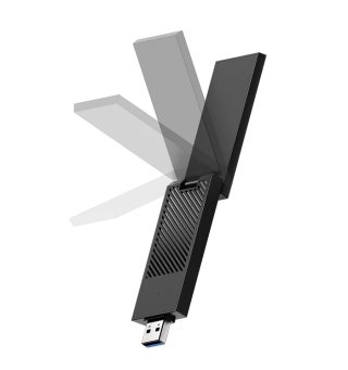 Cudy WU5400 Tri-Band Wi-Fi 6/6E AX5400 USB 3.0 адаптер 802.11ax/ac/a/b/g/n 2402Mbps на 6GHz 2402Mbps на 5GHz 574Mbps на 2.4GHz