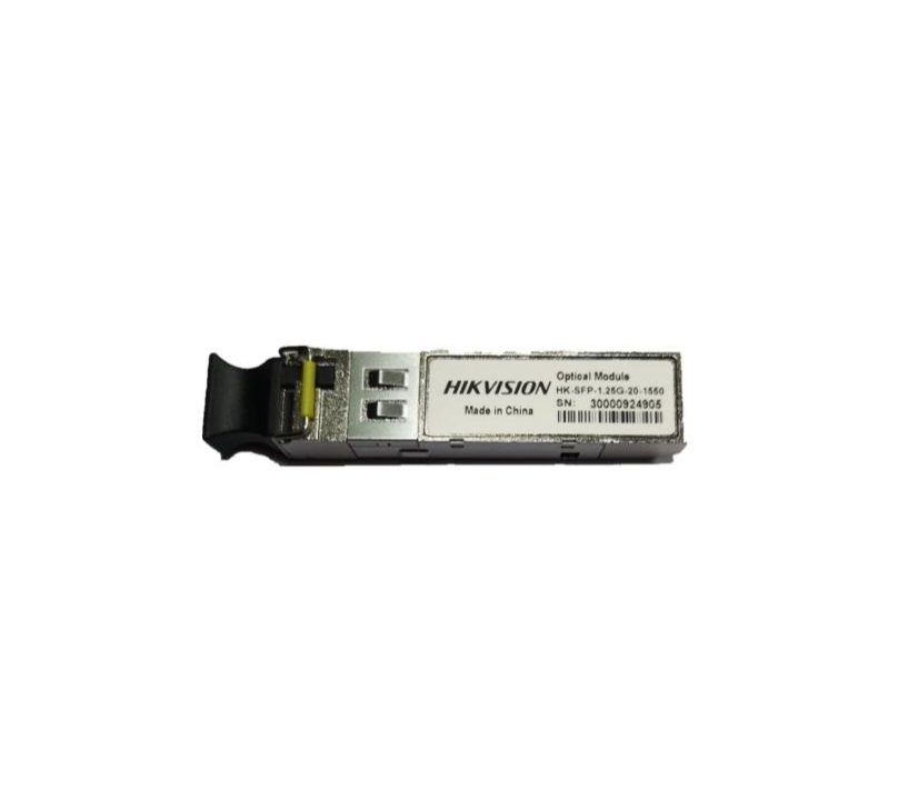 HikVision SFP модул, едновлакнест двупосочен LC конектор, поддържа 1.25G Ethernet, TX1550nm/RX1310nm. 3.3V, изходна мощност -9~1dBm
