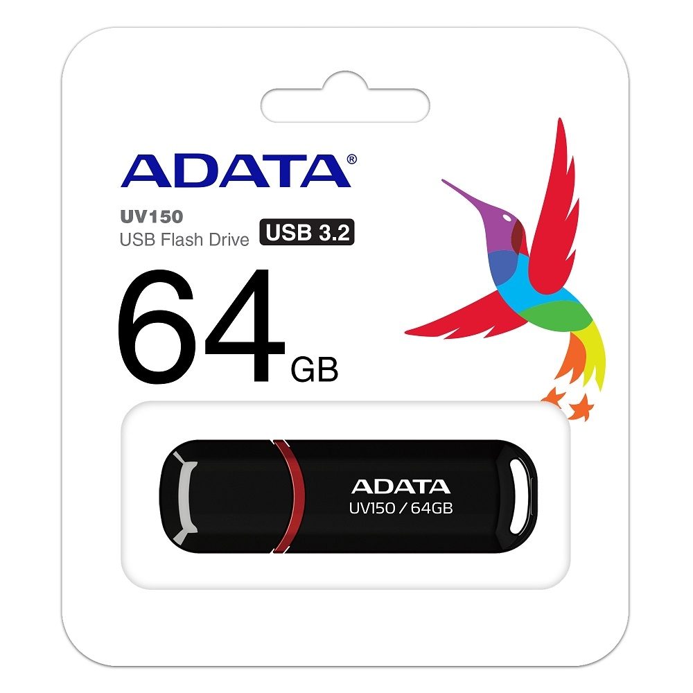 ADATA UV150 64GB USB 3.2 Gen1 Flash Drive Black