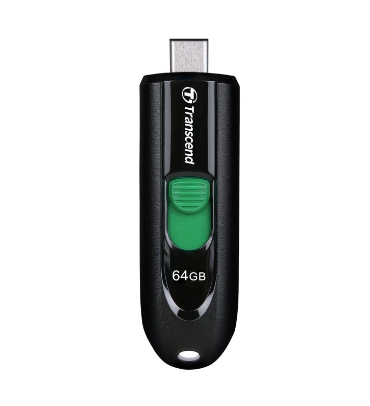 Transcend 64GB USB 3.2 Pen Drive, Type-C, Capless, Black