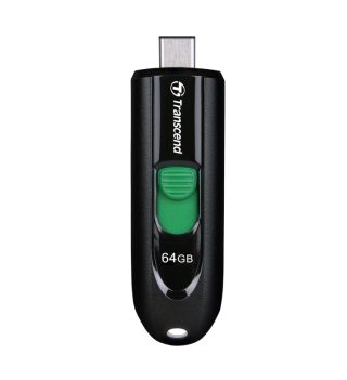 Transcend 64GB USB 3.2 Pen Drive, Type-C, Capless, Black