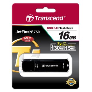 Transcend 16GB JETFLASH 750 USB 3.0 флаш памет, Черен