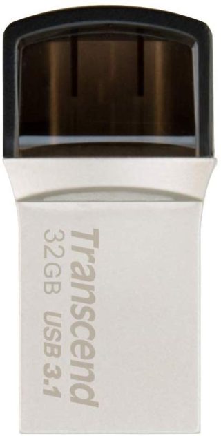 Transcend 32GB JETFLASH 890S, USB 3.1 Type C, Silver Plating