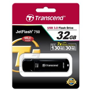 Transcend 32GB JETFLASH 750, USB 3.0, Черен