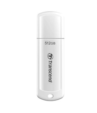 Transcend 512GB USB 3.1 Flash Drive, Capless, Бял